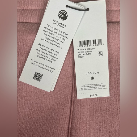 UGG Size:3X Women W Meela Jogger Elastic Waist Pockets Color:CYPN 96% Cotton - Picture 9 of 15